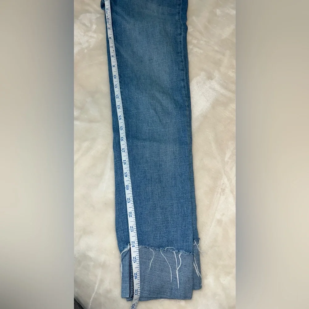 Loft womens Modern Straight folded hem, raw edge jeans‎ size 00 / 24 - Picture 3 of 7